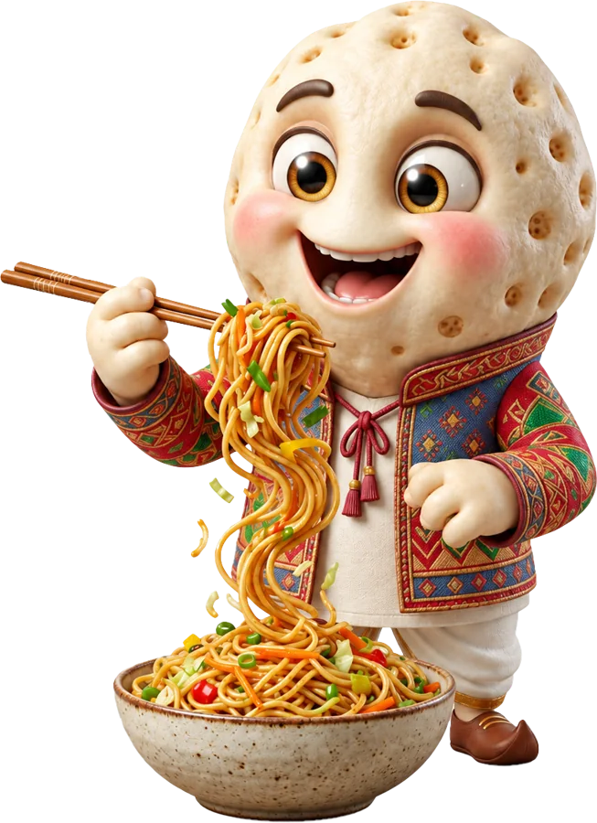 Makhana Hakka Noodles — Makhanza mascot